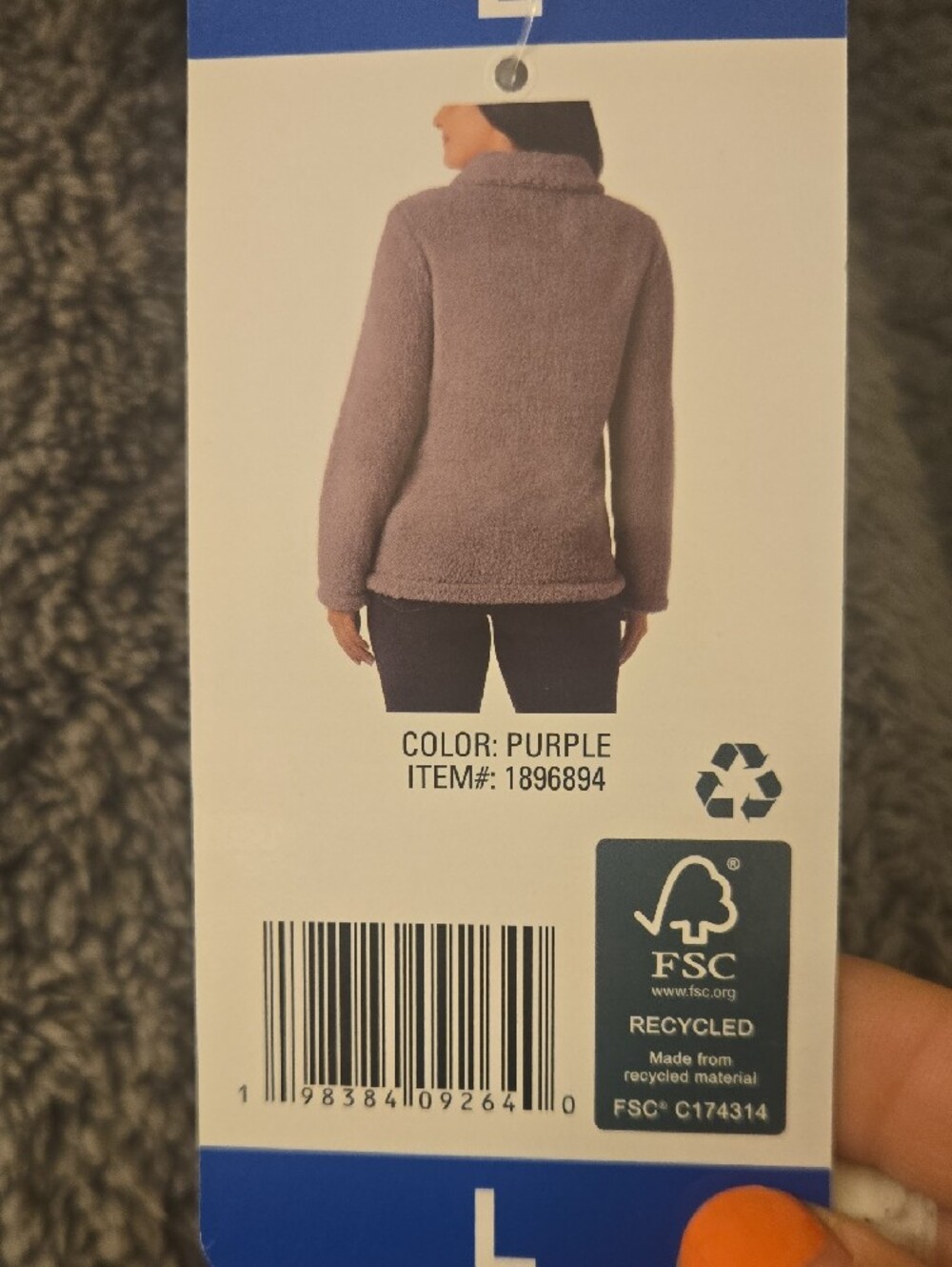 Large 32 Degrees Plush Teddy Jacket in Purple - Picture 3 of 4